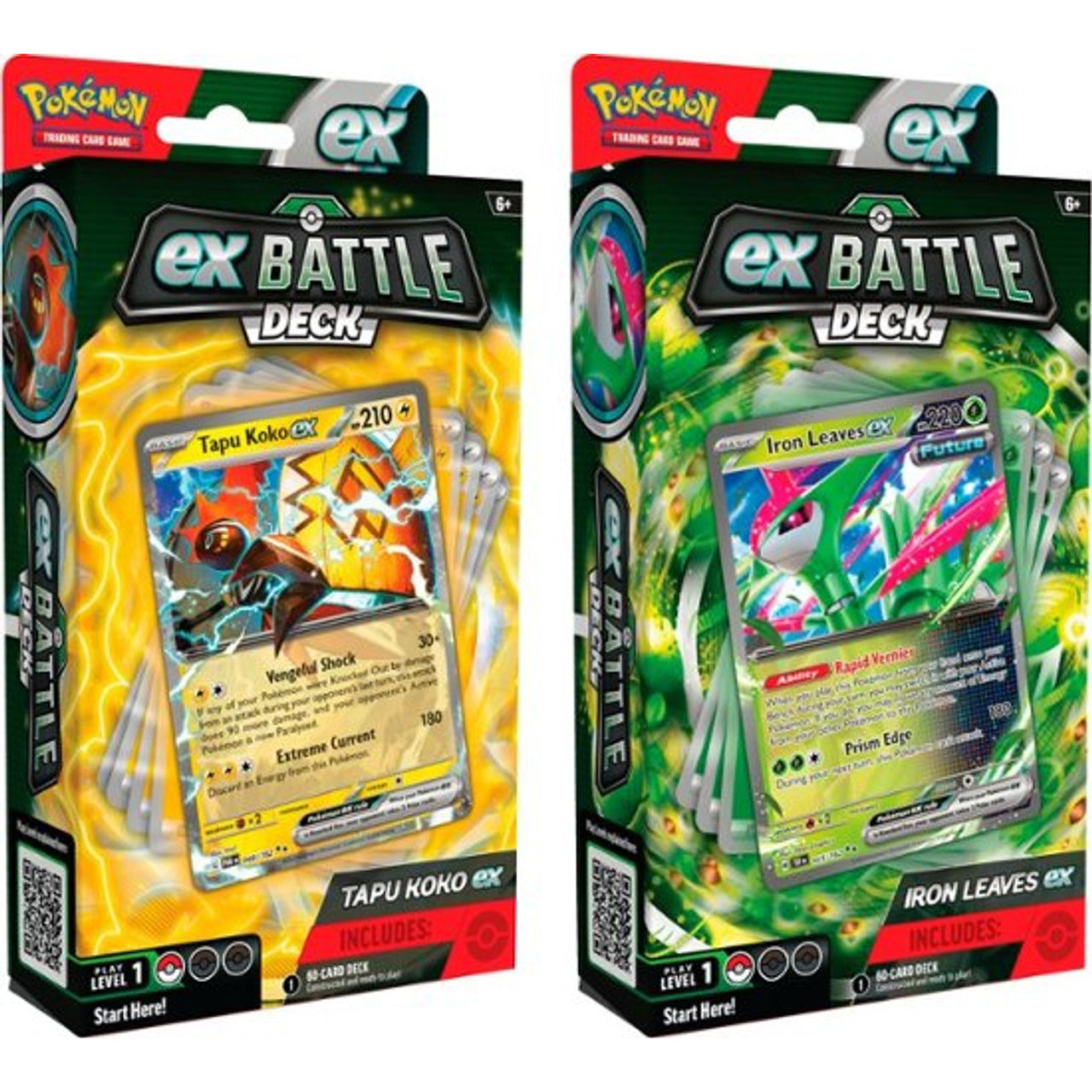 Tapu Koko ex & Iron Leaves ex - ex Battle Decks (Set of 2)