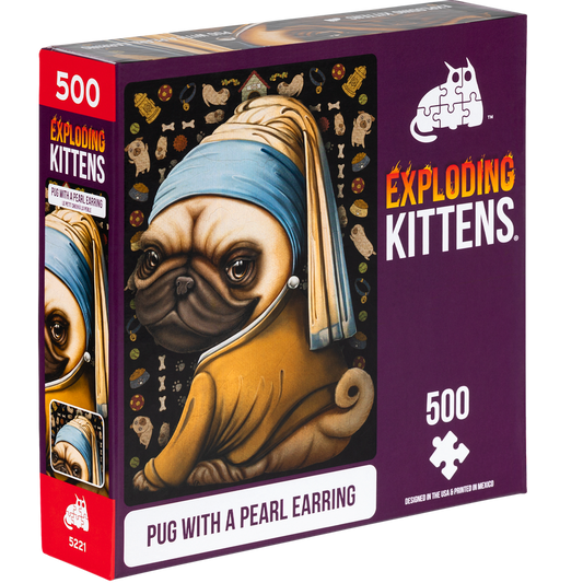 Jigsaw Puzzle: Exploding Kittens - Pug with a Pearl Earring (1000 Pieces)