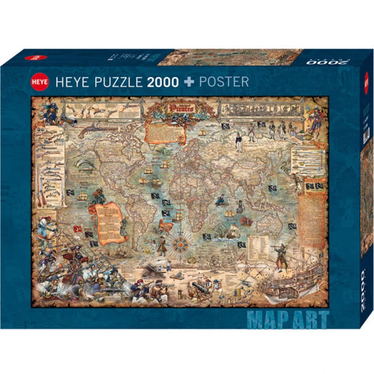 Jigsaw Puzzle: Map Art: Pirate World (2000 Pieces)